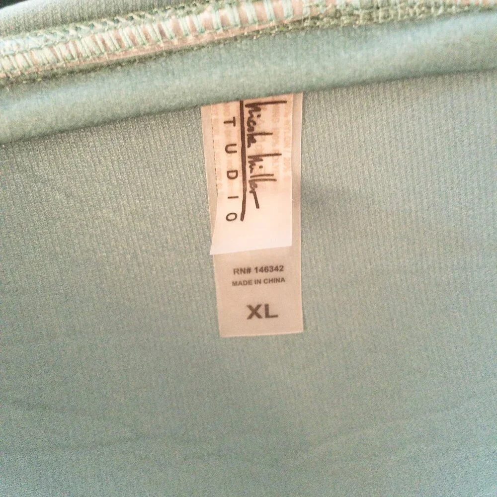 Nicole Miller Teal Green Ruched One-Piece Swimsuit - Picture 3 of 4